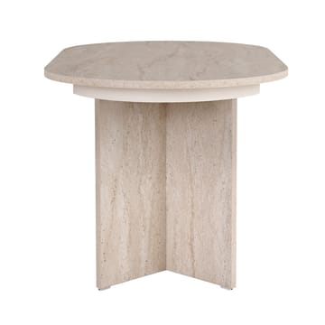 Dano Udtrækkeligt Ovalt Spisebord 160-200x90 cm med Travertinudseende - Beige - Møbler - Borde - Spisebord og køkkenbord