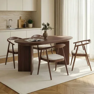 Dano Udtrækkeligt Spisebord 160-200 cm Ovalt - Valnød - Møbler - Borde - Spisebord og køkkenbord