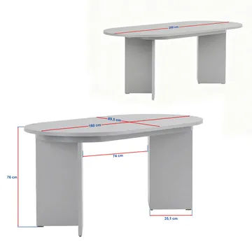 Dano Udtrækkeligt Spisebord 160-200 cm Ovalt - Valnød - Møbler - Borde - Spisebord og køkkenbord
