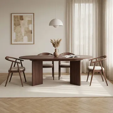 Dano Udtrækkeligt Spisebord 160-200 cm Ovalt - Valnød - Møbler - Borde - Spisebord og køkkenbord