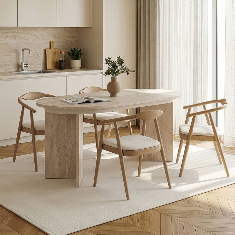 Dano Udtræksbart spisebord 160-200 cm - Travertin - Møbler - Borde - Spisebord og køkkenbord