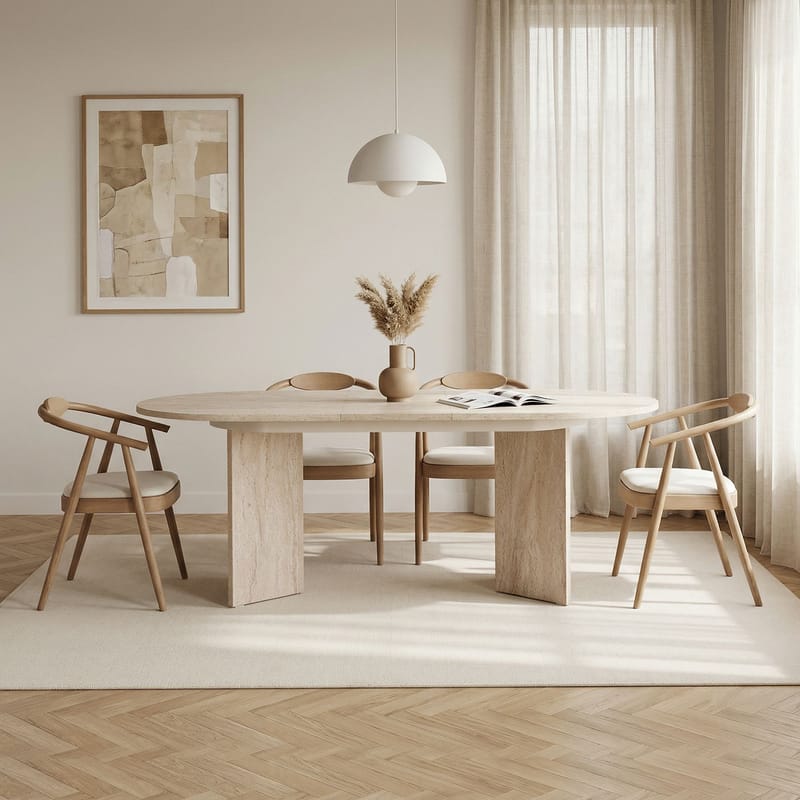 Dano Udtræksbart spisebord 160-200 cm - Travertin - Møbler - Borde - Spisebord og køkkenbord