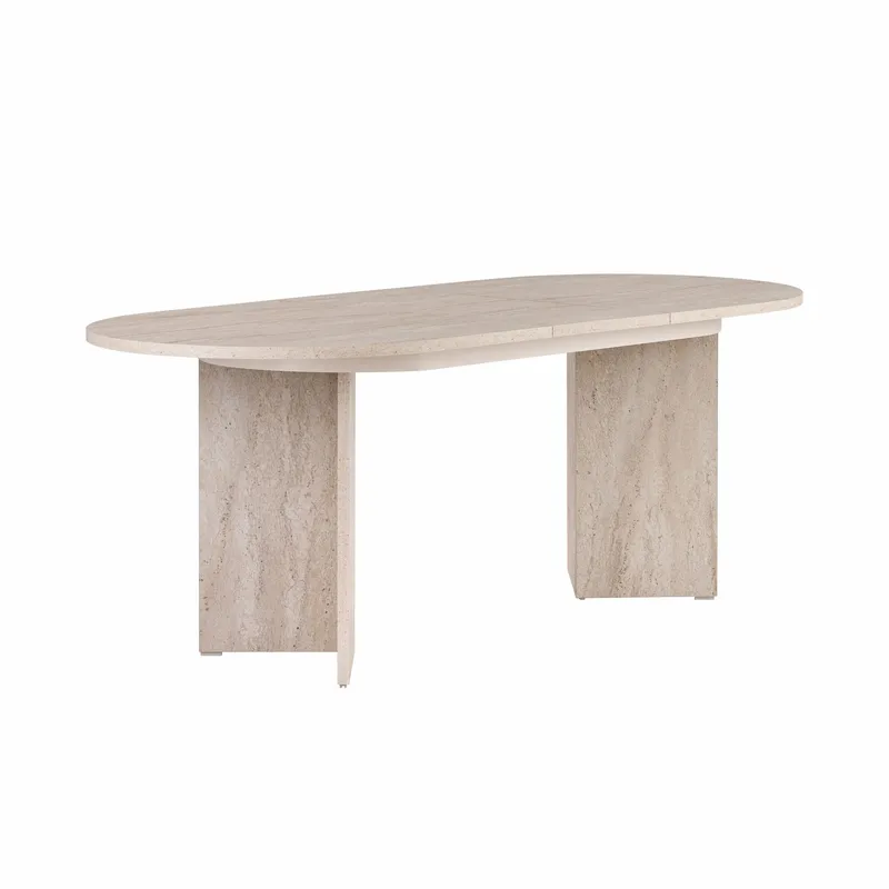 Dano Udtræksbart spisebord 160 cm - Travertin - Møbler - Borde - Spisebord og køkkenbord