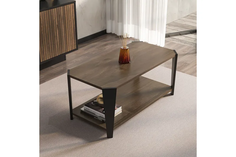 Dargaville Sofabord 91 cm - Valnød/Sort - Møbler - Borde - Sofabord