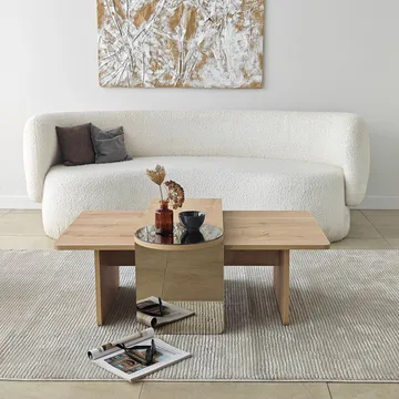 Dasina sofabord 105 cm - Bronzie/Sapphire Oak - Møbler - Borde - Sofabord