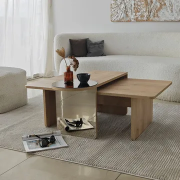 Dasina sofabord 105 cm - Bronzie/Sapphire Oak - Møbler - Borde - Sofabord