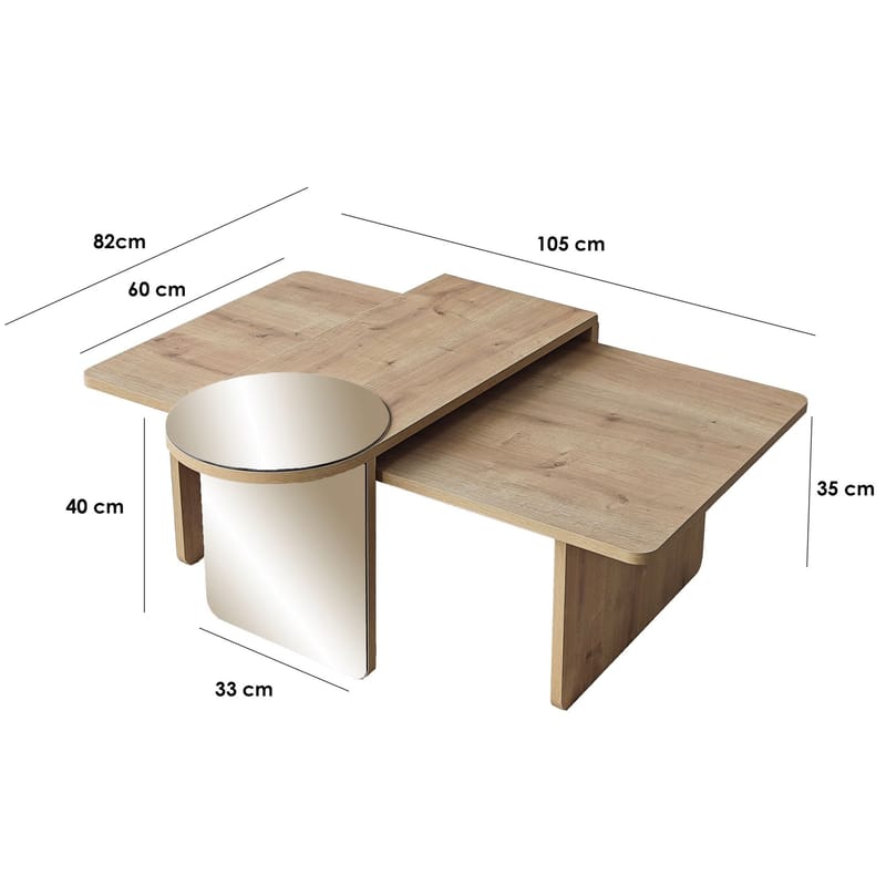 Dasina sofabord 105 cm - Bronzie/Sapphire Oak - Møbler - Borde - Sofabord