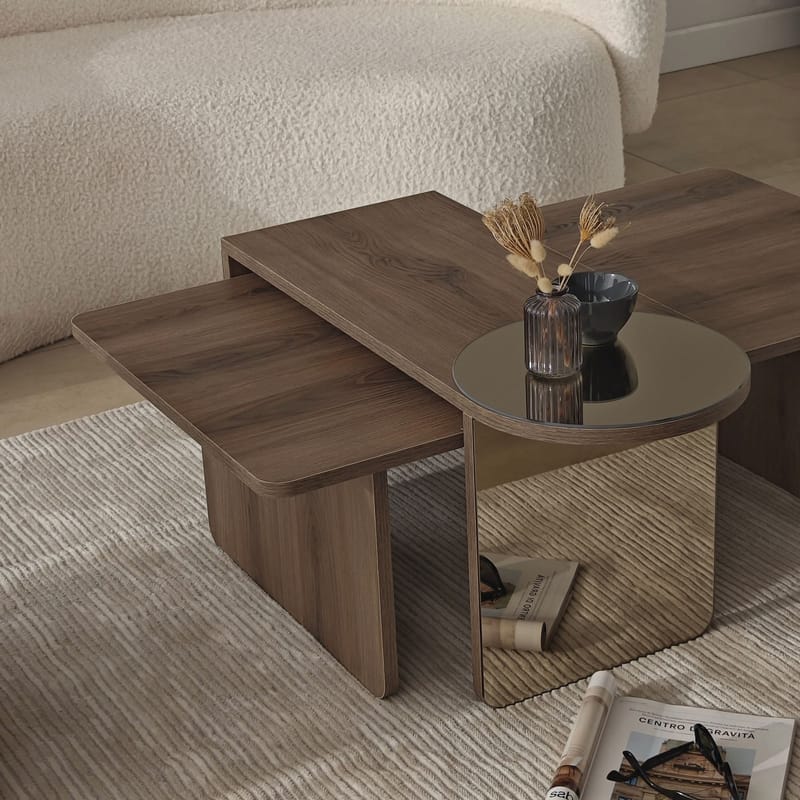 Dasina sofabord 105 cm - Bronzie/Valnød - Møbler - Borde - Sofabord