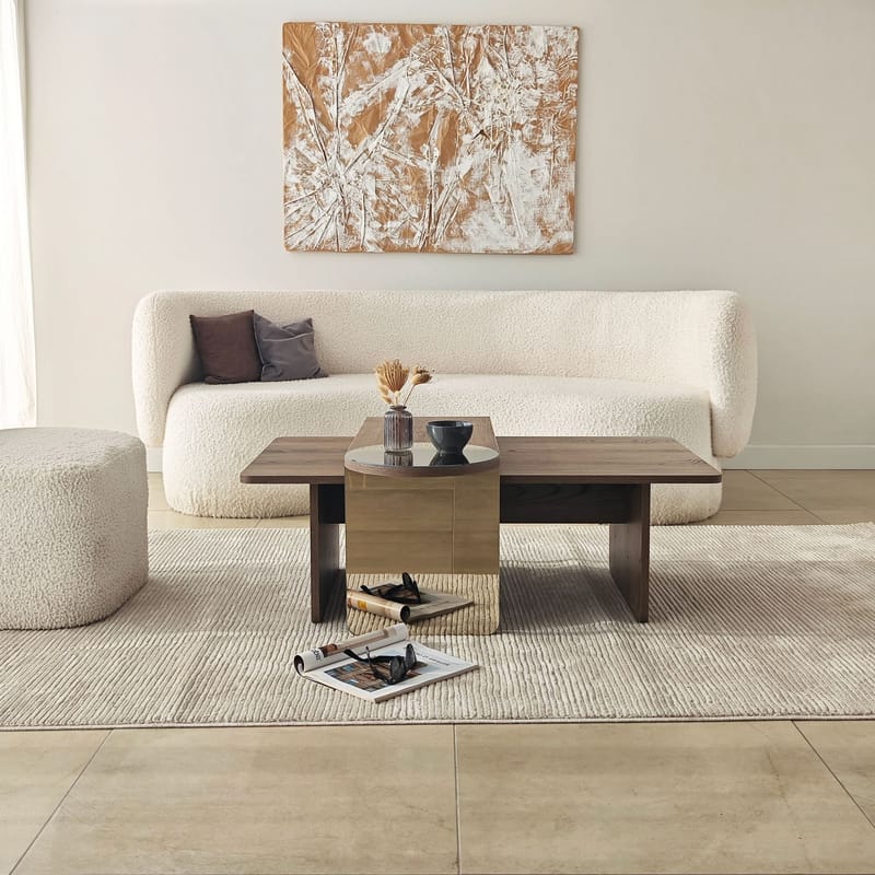 Dasina sofabord 105 cm - Bronzie/Valnød - Møbler - Borde - Sofabord