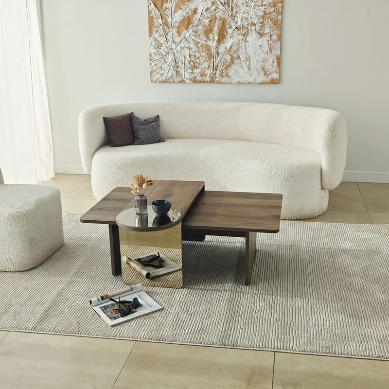 Dasina sofabord 105 cm - Bronzie/Valnød - Møbler - Borde - Sofabord