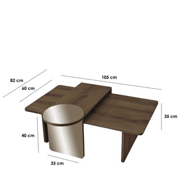 Dasina sofabord 105 cm - Bronzie/Valnød - Møbler - Borde - Sofabord