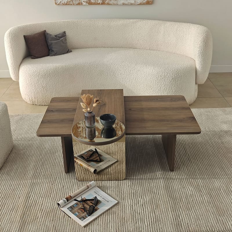 Dasina sofabord 105 cm - Bronzie/Valnød - Møbler - Borde - Sofabord
