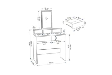 Dasina Toiletbord 80 cm - Hvid - Møbler - Borde - Sminkebord & konsolbord