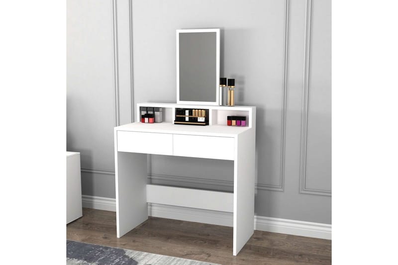 Dasina Toiletbord 80 cm - Hvid - Møbler - Borde - Sminkebord & konsolbord - Makeup bord med spejl