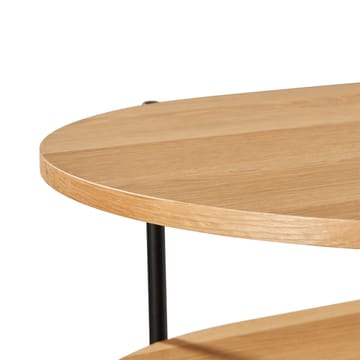 Davia 115 cm Ovalt Sofabord med Hylder i Eg - Brun|Sort - Møbler - Borde - Sofabord
