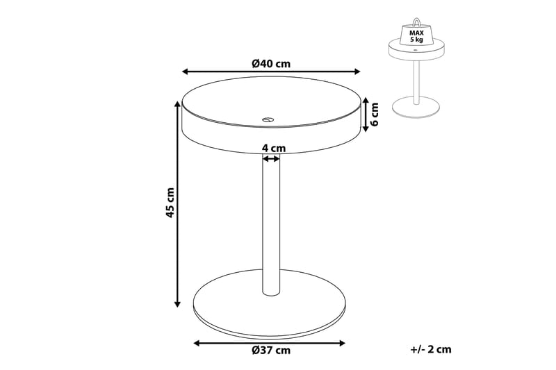 Debanhi Sofabord 40x45 cm - Mørkt træ/Hvid - Møbler - Borde - Sofabord