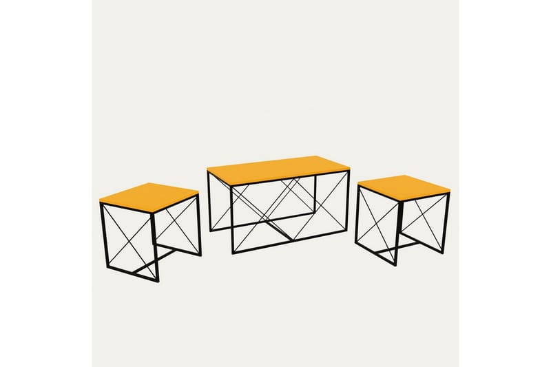 Defneia Sofabord 100 cm - Sort/Gul - Møbler - Borde - Sofabord