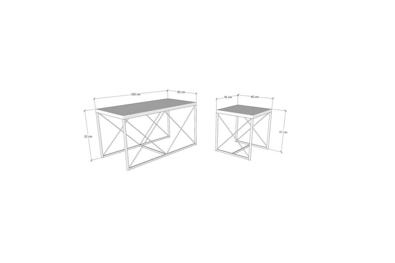 Defneia Sofabord 100 cm - Sort/Gul - Møbler - Borde - Sofabord