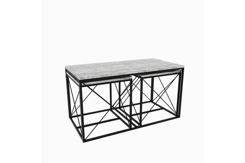 Defneia Sofabord 100 cm - Sort/Lysegrå - Møbler - Borde - Sofabord
