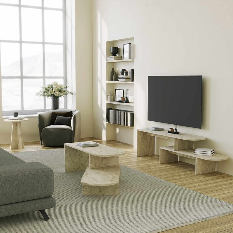 Deliones sofabord 100 cm - Travertin - Møbler - Borde - Sofabord