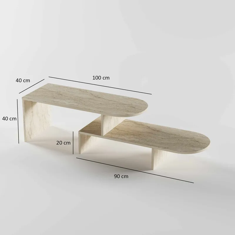 Deliones sofabord 100 cm - Travertin - Møbler - Borde - Sofabord