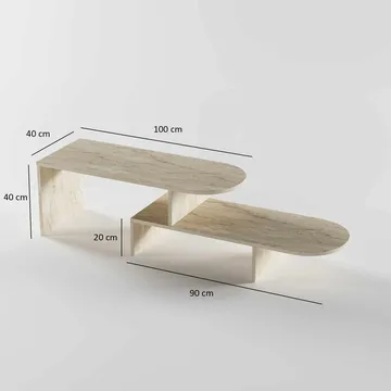 Deliones sofabord 100 cm - Travertin - Møbler - Borde - Sofabord