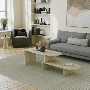 Deliones sofabord 100 cm - Travertin - Møbler - Borde - Sofabord