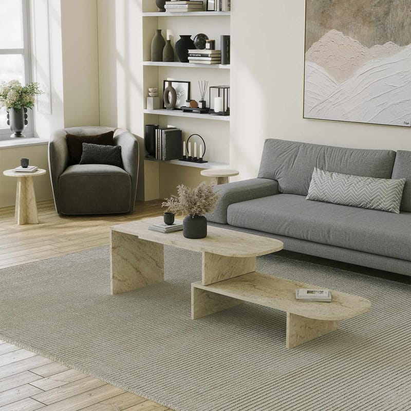 Deliones sofabord 100 cm - Travertin - Møbler - Borde - Sofabord