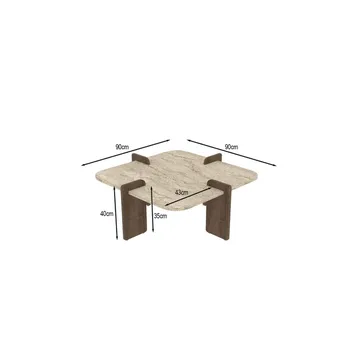 Denros Sofabord 90 cm - Brun/Mørkebrun - Møbler - Borde - Sofabord