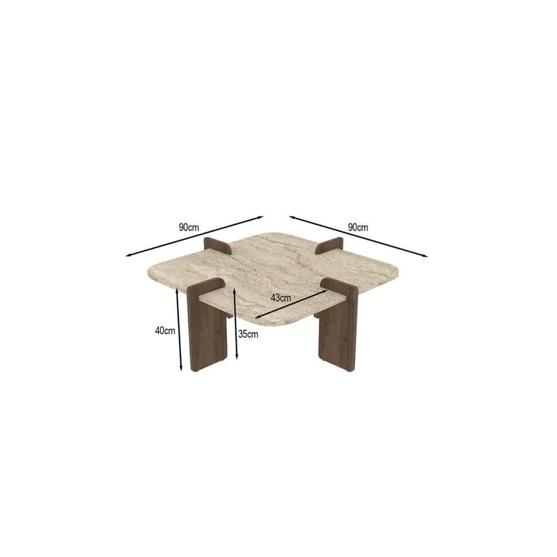 Denros Sofabord 90 cm - Brun/Mørkebrun - Møbler - Borde - Sofabord