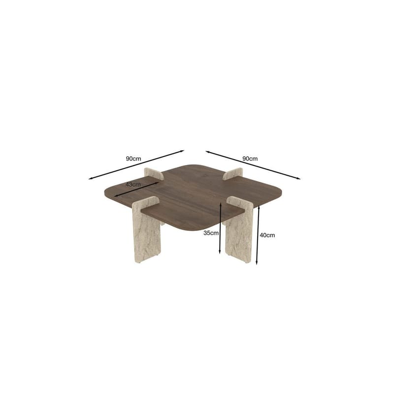 Denros Sofabord 90 cm - Brun/Mørkebrun - Møbler - Borde - Sofabord