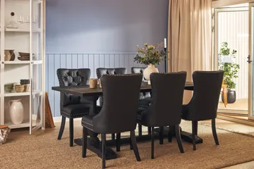Dijon Spisebordssæt 200 cm inkl. 6 Bergviken Stole i Kunstlæder - Brun - Møbler - Borde - Spisebordssæt