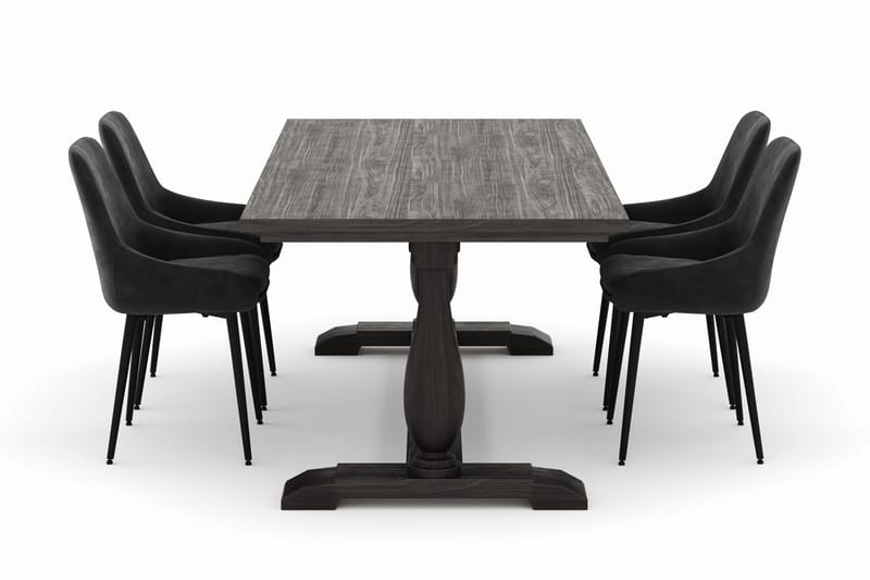 Dijon Spisegruppe 200x100cm med 4 Alsarp Spisestole - Brun - Møbler - Borde - Spisebordssæt