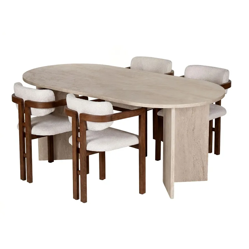 Dining Table & Chairs Set Nordure Vit, undefined