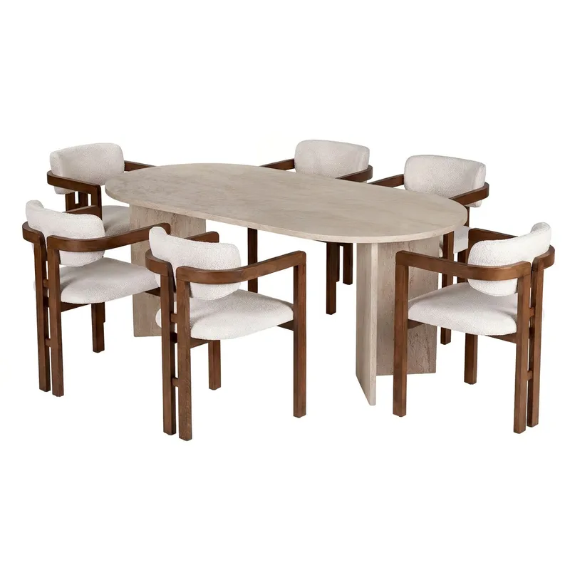 Dining Table & Chairs Set Nordure Vit, undefined