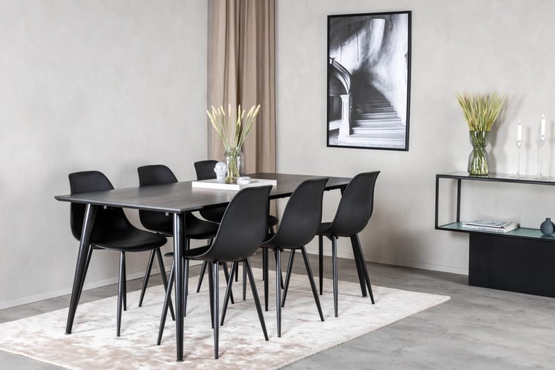 Dipp spisebord 180 cm med 6 Polar spisebordsstole