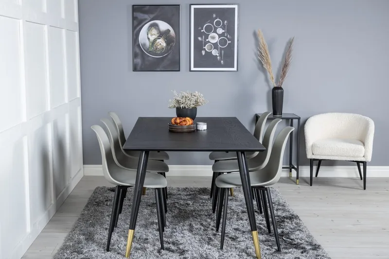 Dipp spisebord 180 cm med 6 Polar spisebordsstole