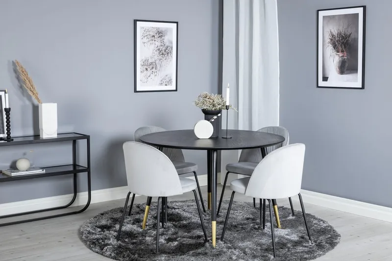 Dipp spisebord med 4 Polar spisebordsstole