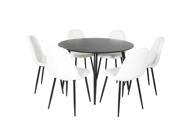 Dipp spisebord med 6 Polar spisebordsstole
