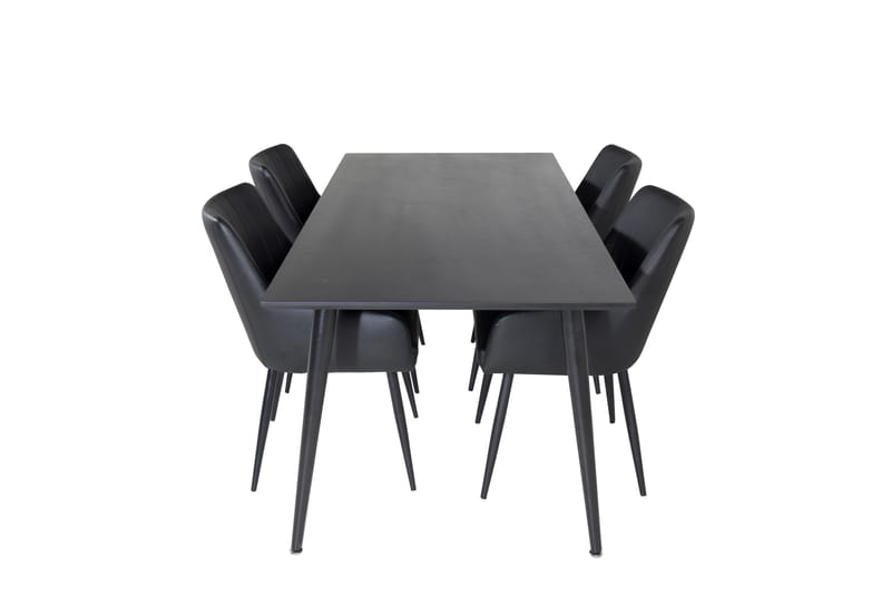 Dipp Spisebordsgruppe 180 cm Rektangulær med 4 Comfort Stole, Svart