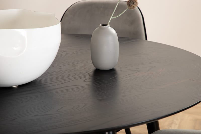 Dipp Spisebordssæt 115 cm Rund med 4 Emsa Stole - Svart - Møbler - Borde - Spisebordssæt