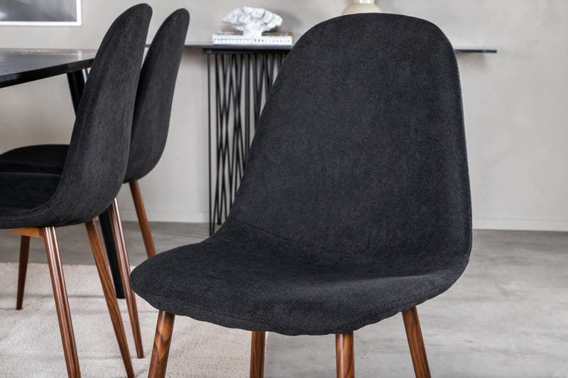 Dipp Spisebordssæt 180 cm Rektangulær med 6 Polar Stole - Svart - Møbler - Borde - Spisebordssæt