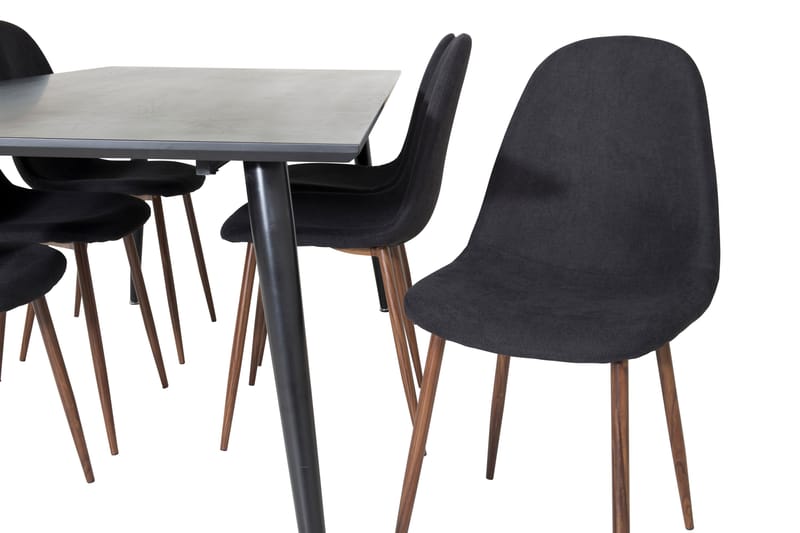 Dipp Spisebordssæt 180 cm Rektangulær med 6 Polar Stole - Svart - Møbler - Borde - Spisebordssæt