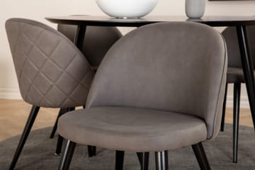 Dipp Spisegruppe 115 cm Rund med 4 Velvet stole - Sort - Møbler - Borde - Spisebordssæt