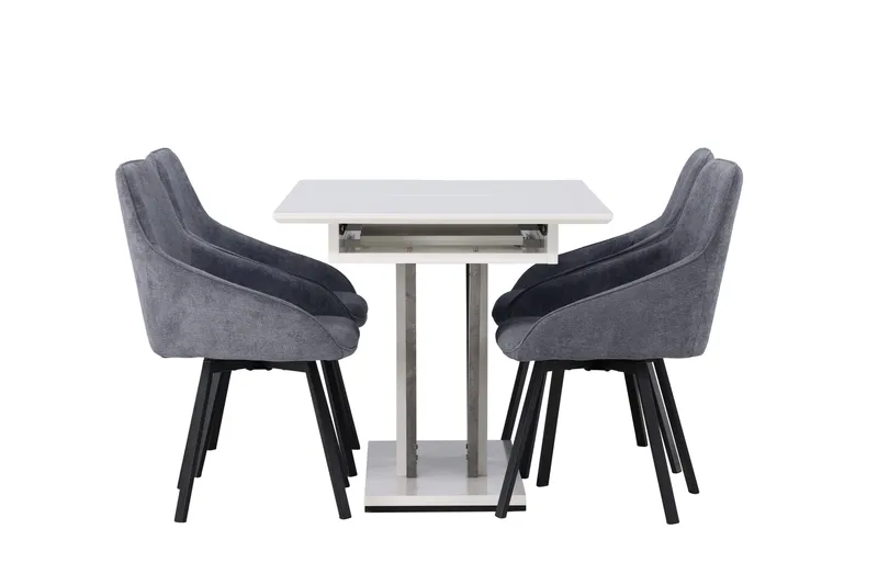 Disa Spisebordssæt 120 cm Rektangulær med 4 Rosie Stole - Svart - Møbler - Borde - Spisebordssæt