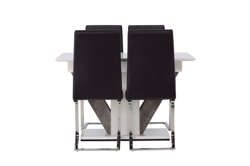 Disa Spisebordssæt 120 cm Rektangulær med 4 Tempo Stole, Svart