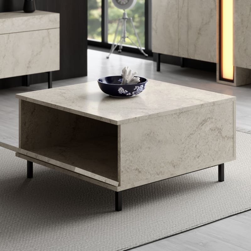 Djarhint Sofabord 75 cm - Travertin - Møbler - Borde - Sofabord