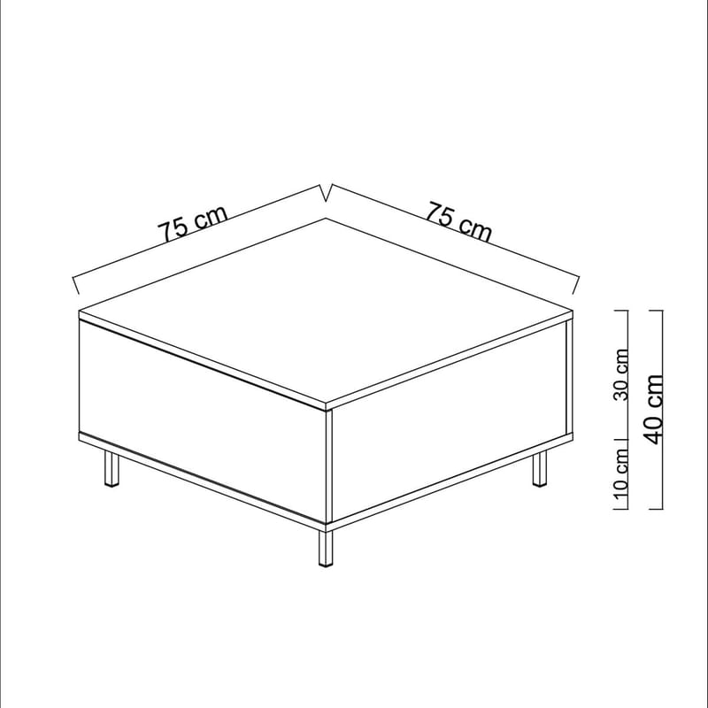 Djarhint Sofabord 75 cm - Travertin - Møbler - Borde - Sofabord