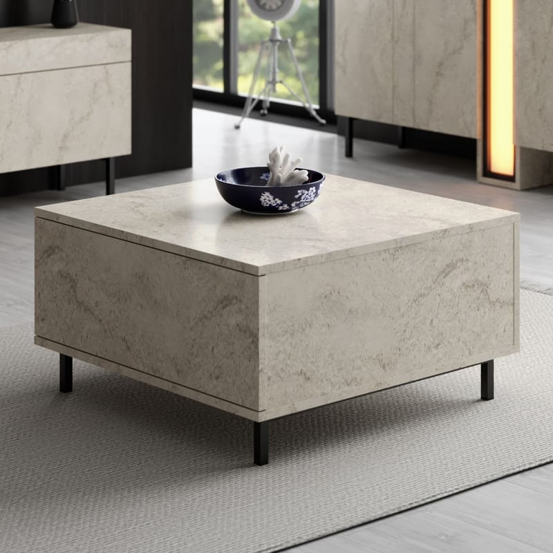 Djarhint Sofabord 75 cm - Travertin - Møbler - Borde - Sofabord