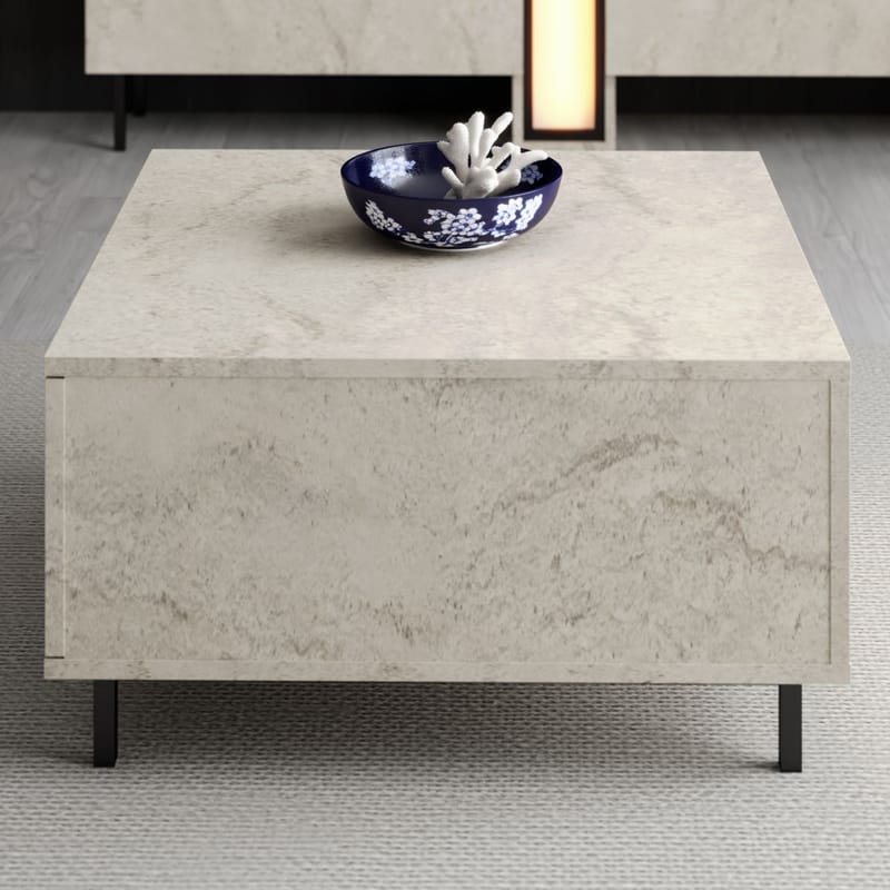 Djarhint Sofabord 75 cm - Travertin - Møbler - Borde - Sofabord